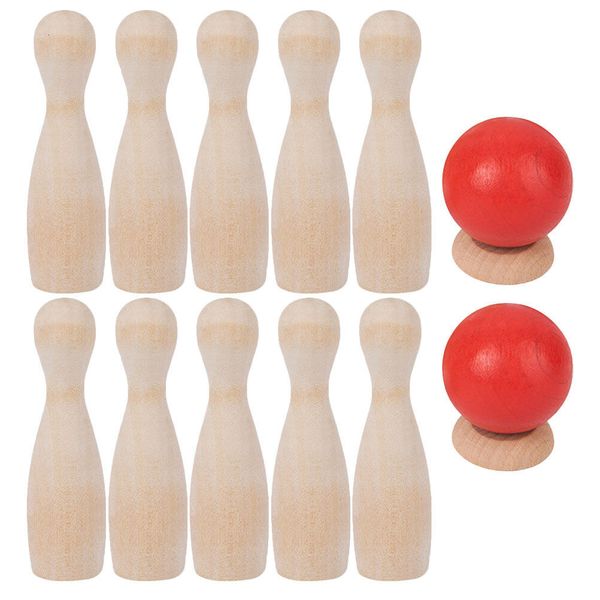 Bälle Ausrüstung Bowling Kinder Kinderspielspielzeug für den Außenbereich Kleinkinder aus Holz Grobmotorik Kleinkinder 35 3 Jahre alt 230726