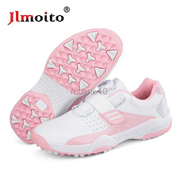 Andere Golfprodukte Damen Leder Golfschuhe Schnellschnürung Rutschfeste Spikeless Golf Sneakers Golf Training Sneakers Spin Buckle Golf Sportschuhe HKD230727