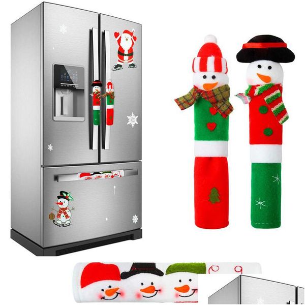 Decorações de Natal Punho da geladeira Ers Boneco de neve Forno de microondas Porta da geladeira Er Para eletrodomésticos de cozinha Jk2011Xb Drop Delivery Home Dh0Ck