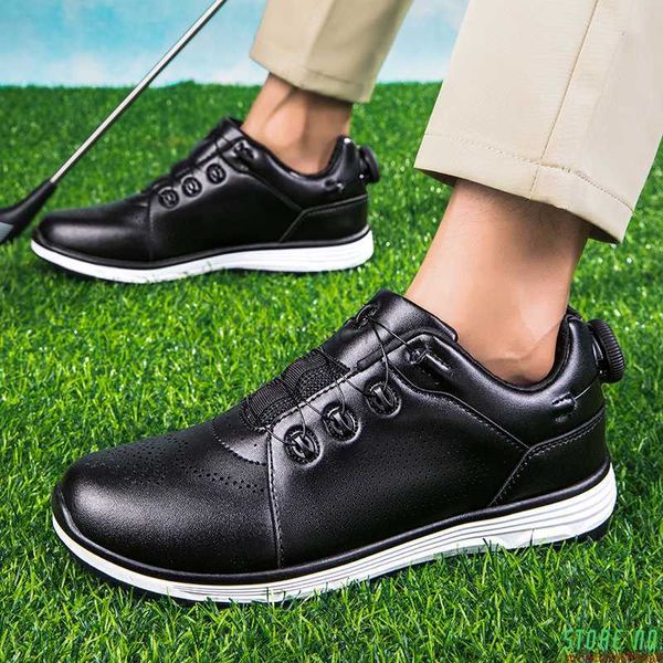 Andere Golfprodukte Herren-Golfschuhe aus echtem Leder für den Außenbereich, wasserdicht, rutschfest, atmungsaktiv, Damen-Golfschuhe in Übergröße 47 HKD230727