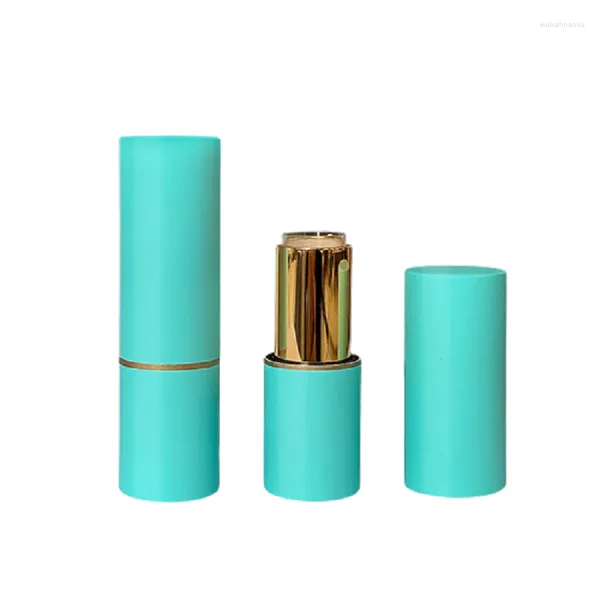 Aufbewahrungsflaschen, rund, leer, komplett aus Aluminium, Lippenstifthülse, 12,1 mm, magnetische Kosmetikverpackungsflasche, hochwertiger grüner Lippenbehälter