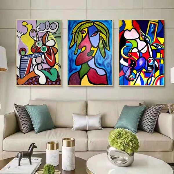 Outros artigos para festas de eventos Picasso Feminino Abstrato Canvas Art Print Pintura Poster Imagem da parede Moderna Sala de Estar Decoração Quarto Sem Moldura 230727