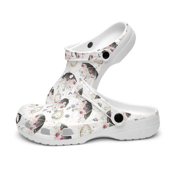 DIY Custom Shoes Slippers Mens Womens White Fun Umbrell