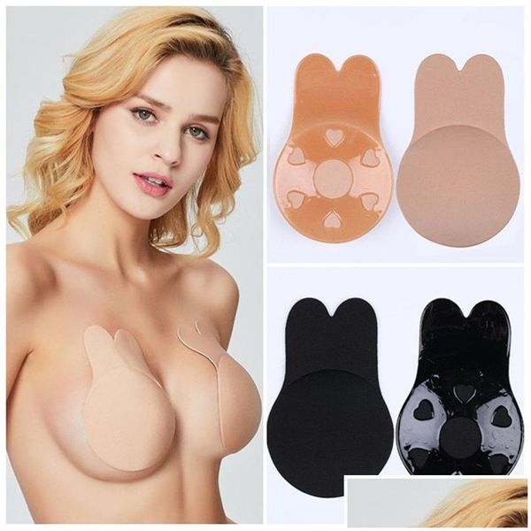 Almofada de peito feminino push up sutiã sem costura sem alças invisível autoadesivo silicone mamilo Er adesivos almofadas respiráveis finas Drop Delivery Dhyfh