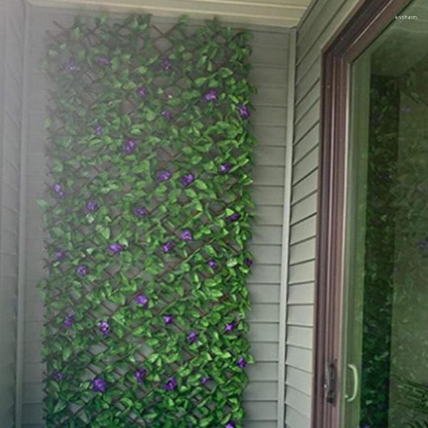Декоративные цветы расширяются забор искусственные зеленые растения ротанные листья плющ
