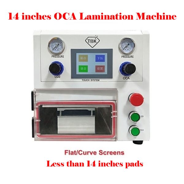 TBK 108P OCA Lamination Machine 14 -дюймовый контроль сенсорного экрана для жира с изогнутой планшеты LCD экраны с универсальным экраном кривой