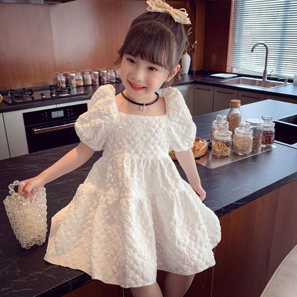 Mädchenkleider Mädchenkleid Sommer 2023 Kinder Koreanischer Stil Modische Prinzessin Internet Celebrity Puffärmel Kleiner Rock