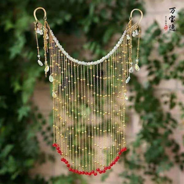 Outros artigos para festas de eventos Hanfu Face Curtain Cobertura de estilo antigo com borla Véu Decorações Acessórios de cabelo feminino Máscara de anime For242Q