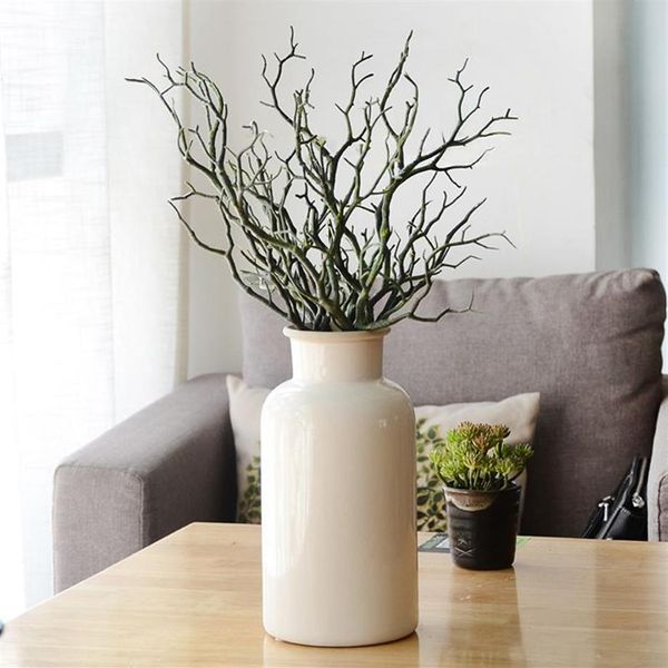 1 pçs 35 cm galho de árvore artificial simulação pavão coral plástico planta falsificada decoração de varanda decoração de casa de casamento faça você mesmo 336y