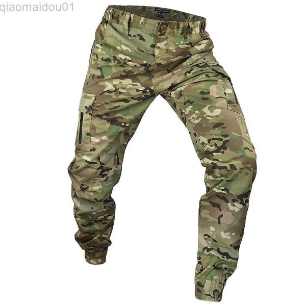 Pantaloni da uomo Pantaloni da jogging mimetici tattici Pantaloni cargo ripstop da esterno Abbigliamento da lavoro Escursionismo Caccia Pantaloni da combattimento Streetwear da uomo L230727