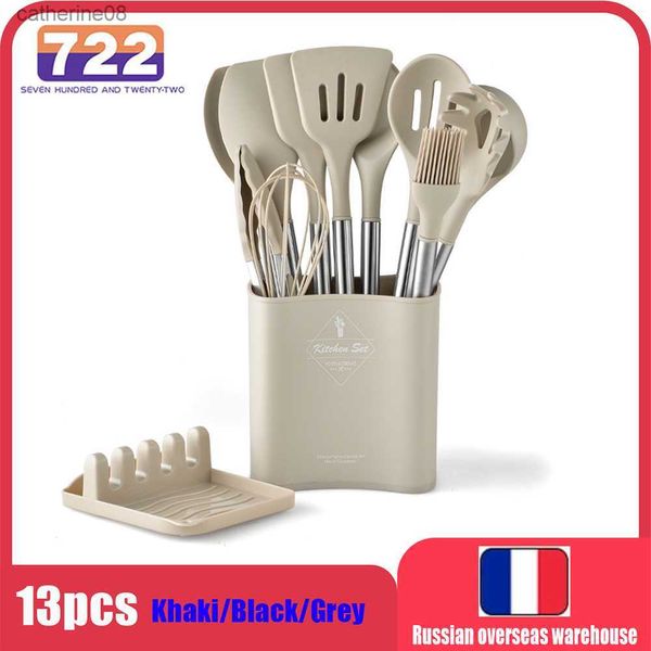 Silicone Utensílios de Cozinha Utensílios de Cozinha Antiaderentes Bolo Churrasco Cozinhar Espátula Concha Batedor de Ovos Acessórios de Cozinha Conjunto de Ferramentas L230621