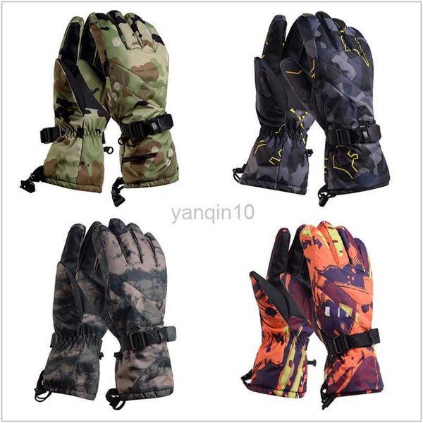 Guanti da sci Uomo Donna Guanti da sci termici Camouflage Guanti da snowboard Motoslitta Motocicletta Guanti antivento impermeabili Guanti da neve HKD230727