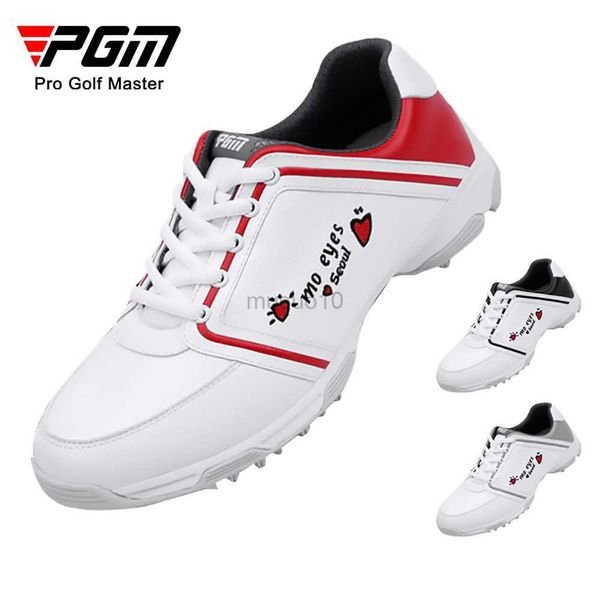 Sapatos de golfe femininos Golf PGM à prova d'água leves e macios universais para acampamento ao ar livre Sapatos brancos para todos os jogosXZ144 HKD230727