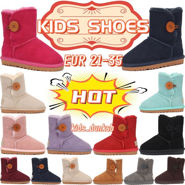 Sapatos infantis de couro genuíno clássico tênis infantil sapato austrália juventude criança crianças botas bebês meninos meninas couro bota de neve quente com fu p6vs #