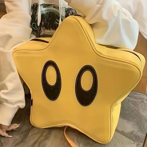 Borse da scuola Y2K Zaino con design a stella dagli occhi grandi Borsa da scuola in ecopelle per cartoni animati Trendy Student Novità Zainetto 230727