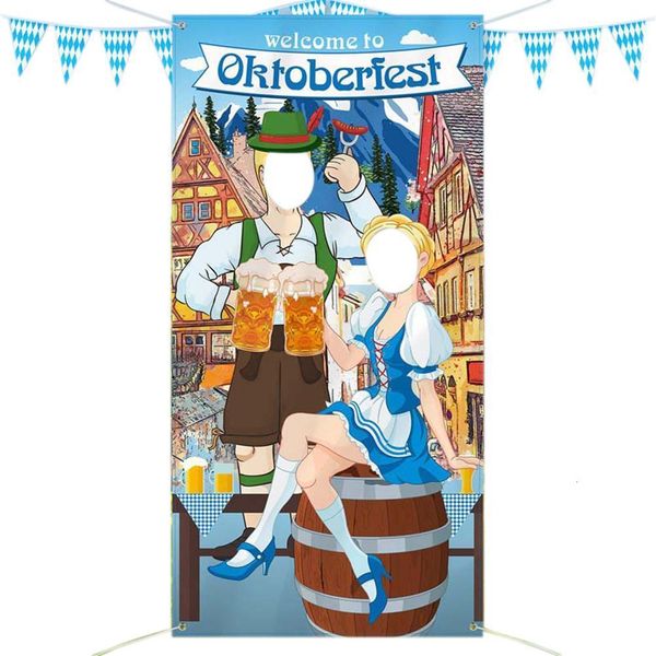 Banner-Flaggen, Oktoberfest-Party-Dekorationen, Po-Requisite, riesiger Stoff-Po-Stand-Hintergrund, lustige Oktoberfest-Spiele, Zubehör für Bierfest 230727