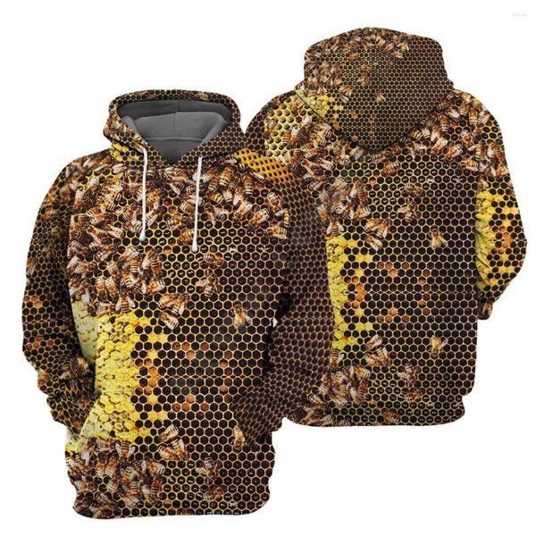 Felpe con cappuccio da uomo Bee Vestiti Cosplay 3D All Over Stampato Streetwear Donna per uomo Pullover/Felpa/Cerniera 01