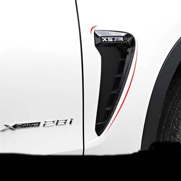 2 pçs abs carro fender lateral ventilação lateral adesivo capa guarnição estilo do carro para bmw série x x5 f15 x5m f85 tubarão brânquias lateral ventilação stick308e