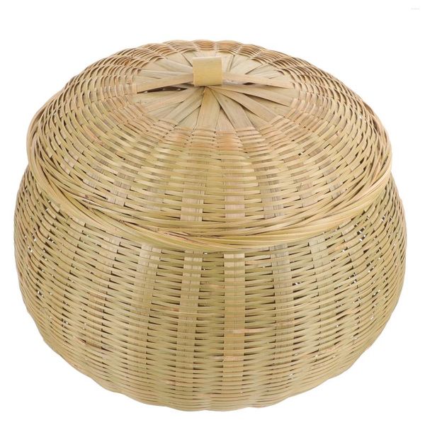 Tazze in bambù cestino di zucca cesti intrecciati mensole decorativi bidoni di stocca