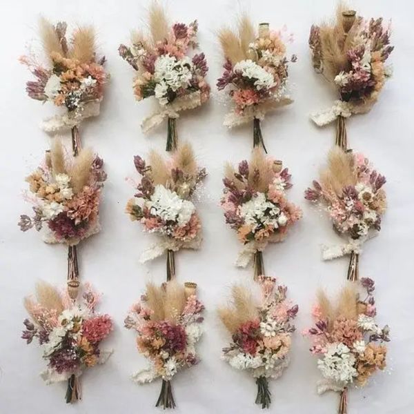 Coroas de flores decorativas para casa decoração de casamento buquê de noiva de flores secas mini buquê de flores secas naturais peças centrais de casamento decoração presente de feriado 230726