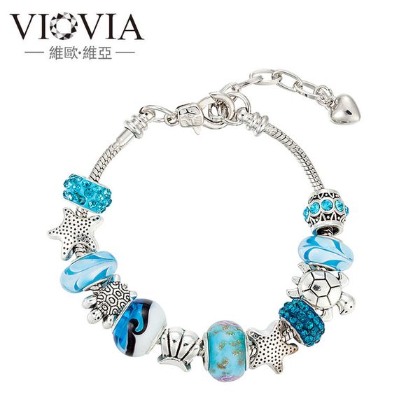 2023 Novas pulseiras Zhuhai Ocean Series com vidro azul, pulseiras ajustáveis com miçangas de tartaruga Starfet