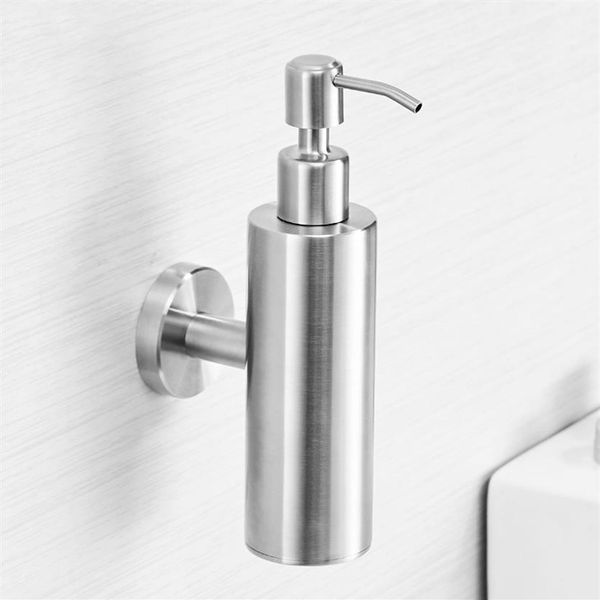 Dispenser di sapone liquido Nichel spazzolato Accessori per il bagno Dispenser di sapone in acciaio inossidabile Bottiglia di sapone per doccia224u