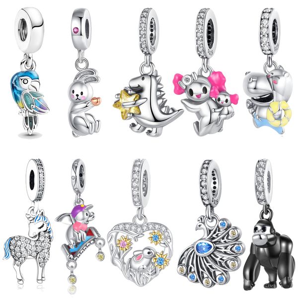 Vendite calde Fascini popolari ciondolo serie animale koala accessori fai da te fit Pandora braccialetto collana regalo di festa di design con scatola