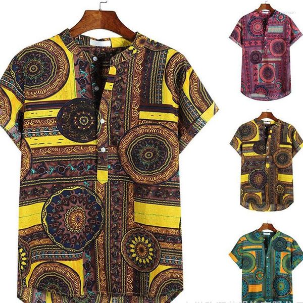 Этническая одежда 2023 Мода Африканская одежда для мужчины хлопковая геометрическая футболка мужская футболка с короткими рубашками.
