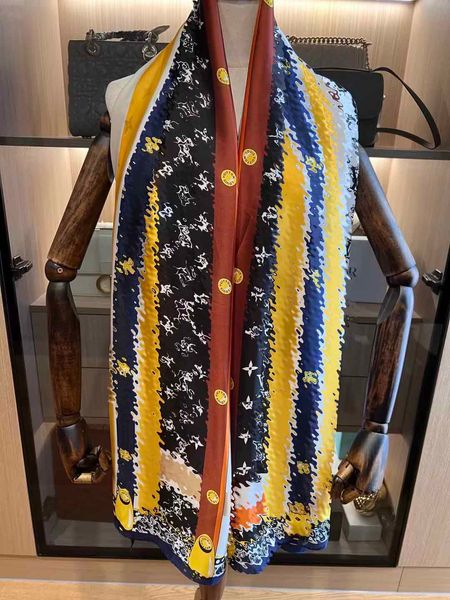 Designer-Schal, Modemarke, Schals für Damen und Herren, lange Wickelschals, Seidenschal, Größe 180 x 90 cm, Weihnachtsgeschenk