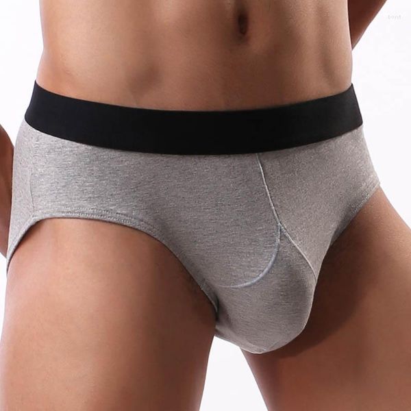 Cuecas masculinas cuecas masculinas sexy U convexas calcinhas masculinas de algodão sólido tamanho americano bolsa peniana Jockstrap Cueca