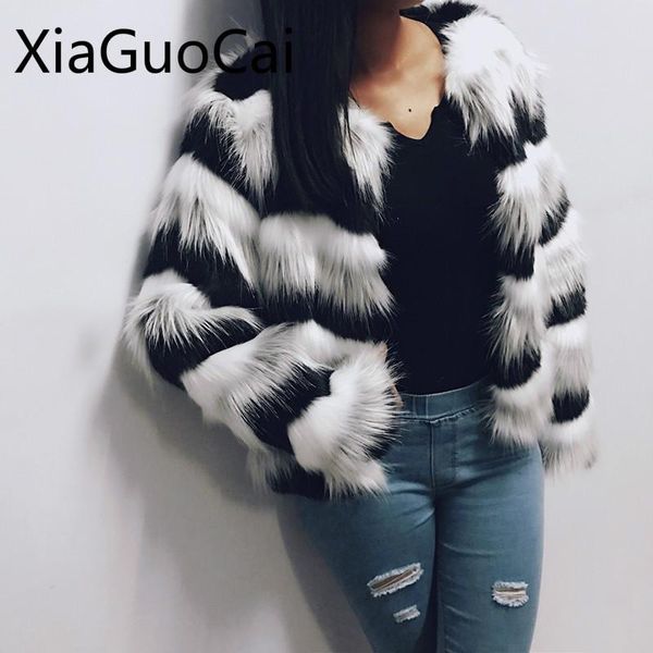 COATS VENDA HOT HOT Women Women Fur Caats Longa de Manga Longa Compolada Fluffy Brand Feminino sobretudo