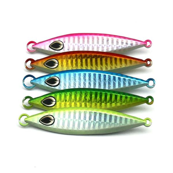 INFOF 10 peças lote Metal Jigging Spoon 20g 30g 40g 60g Impressão a Laser 3D Chumbada Pesca Chumbada Gabarito Super Hard Pesca Chumbo Bai315j