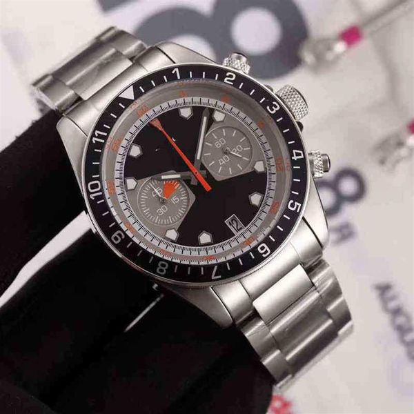 relógio Montecarlo Designer tendência masculino quartzo de aço inoxidável t 5 pinos segundo cronógrafo237a