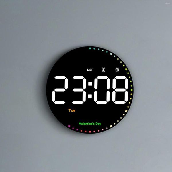 Orologi da parete Grande schermo Orologio a LED Display Luminosità automatica Allarme sospeso per soggiorno Aula Anziani Decorazioni per la casa Adulti