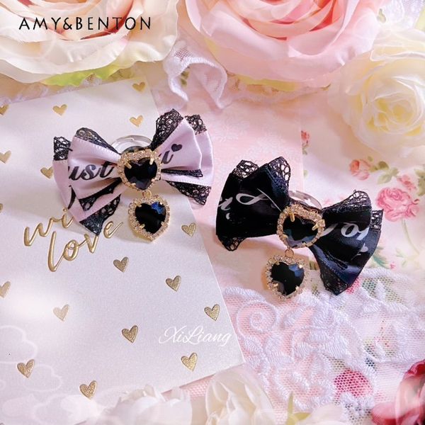 Alianças de Casamento Laço Anel Bonito Anéis Produzidos em Massa para Mulheres Renda Amor Coração Estilo Lolita Japonês Anéis para Meninas 230726