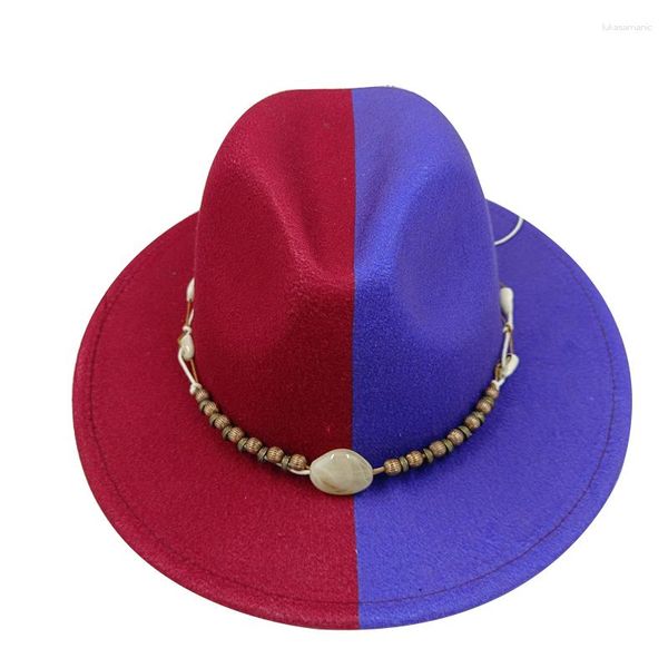 Boinas Sombreros Chapéu Fedora Patchwork Acessórios Jazz Surface Cinto Macio Clássico Masculino E Feminino Azul