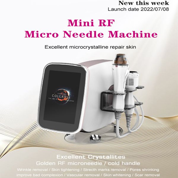 Novo massageador facial fracionado de microagulha de radiofrequência de ouro multifuncional rf microagulha de ouro removedor de rugas rf máquina de clareamento