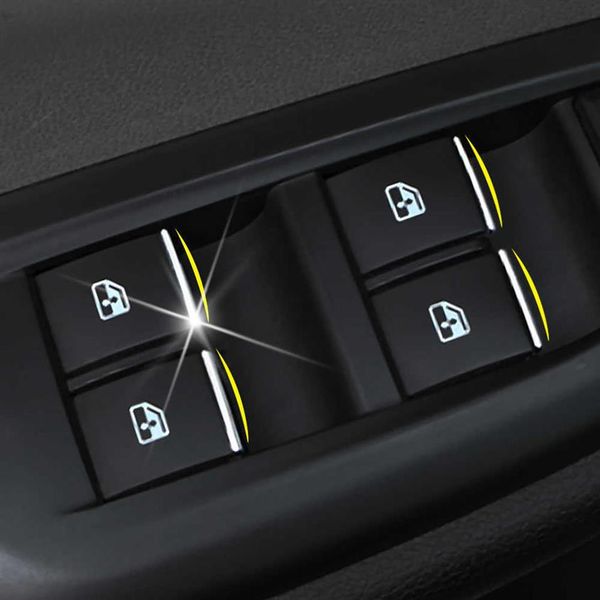 Araba Accessics İç Paslanmaz çelik araba kapısı pencere anahtarı asansör düğmesi Trim Chevrolet için Cruze Malibu Trax Opel Mokka225r
