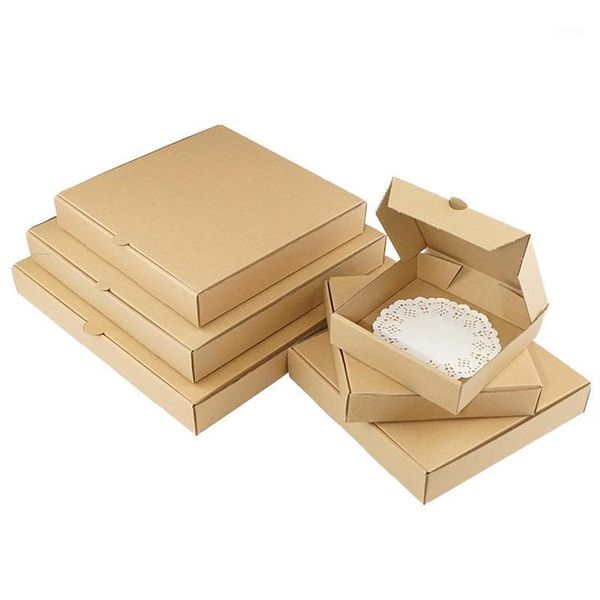 Confezione regalo 10PCS Pizza Box Carta Kraft Pizza Supporta dimensioni e stampa personalizzate1236V