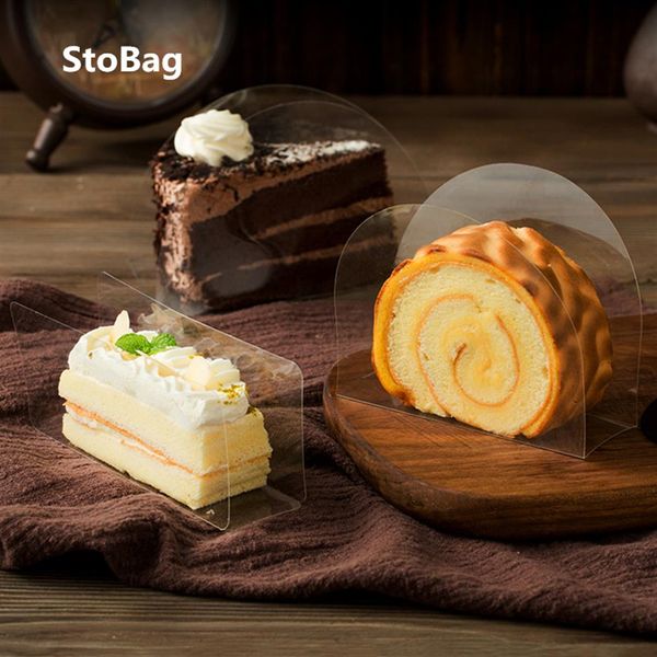 StoBag 100 stks Cake Velg Transparante Rechthoek Gesneden Stukken Mousse Pakking Cake Roll Velg Punt DIY Handgemaakte Deel Bruiloft zonder Voedsel 2290Z