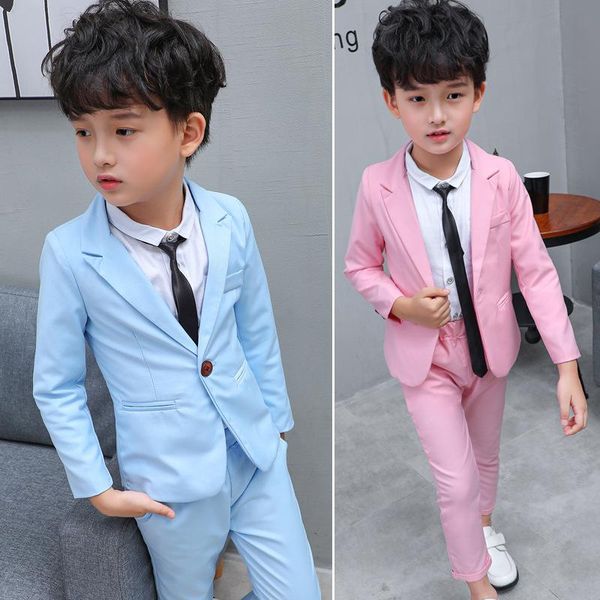 Calças crianças ternos fomais conjuntos 2020 Spring Autumn Boys Slim Blazer Pants Roupas de vestido Conjunto de crianças Fantas