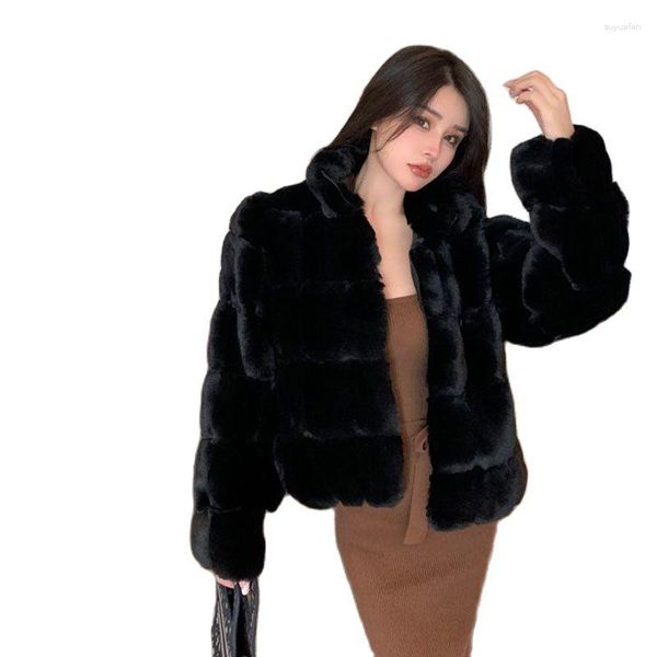 Pele feminina versão coreana de Mink Velvet Mao Short Coat Feminino 2023 Online Celebridade Inverno Moda Quente Imitação Maré