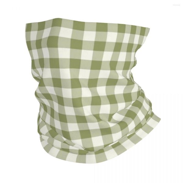 Schals, grünes Gingham-kariertes Bandana, Halsabdeckung, bedruckt, kariert, Sturmhauben, Gesichtsschal, vielseitig einsetzbar, Radfahren, Reiten, Erwachsene, die ganze Saison über