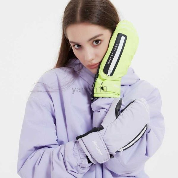 Guantes de esquí Esquí de invierno Snowboard Cinco dedos Grueso Impermeable Durable Mano Congestionada Interior Muñequera Guantes de esquí Hombres Mujeres Protector HKD230727