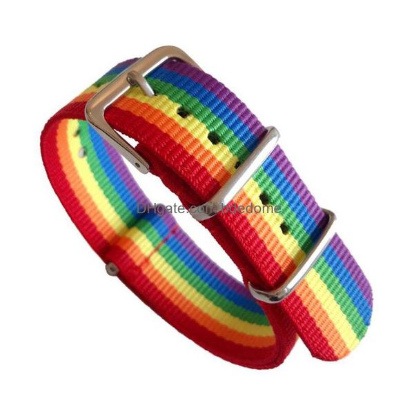 Charm Armbänder Boho Bijoux Femme Homme Regenbogen Stolz Armband Lgbt Seil Homosexuell Schmuck Für Frauen Männer Freundschaft Geschenk Drop Lieferung Jude dhscf