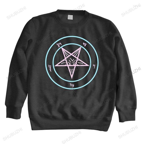 Hoodies Masculinos Pastel Goth Lucifer Sign Yami Kawaii Humor Branco Geek Print Moda Masculina Moda Primavera Moletons Masculinos Algodão Tops Tamanho Euro Meninos