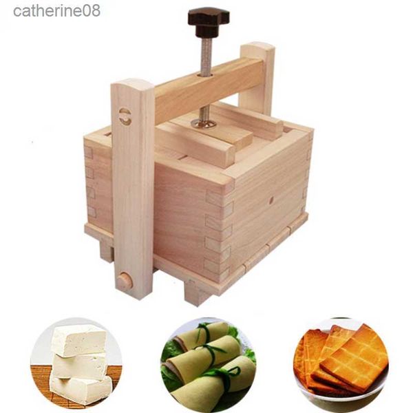 Conjunto de moldes de prensa de tofu de madeira faça você mesmo Molde de tofu de queijo caseiro Coalhada de soja Molde para fazer tofu Acessórios de cozinha L230621