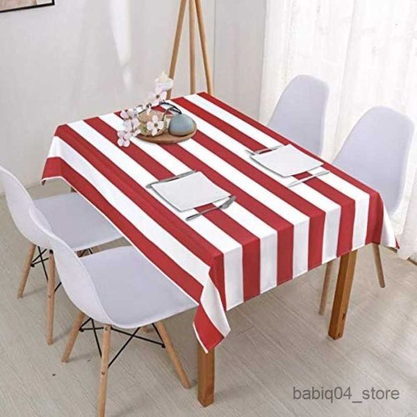 Tovaglia Semplice e alla moda Tovaglia rettangolare a righe bianche e nere Cucina Decorazione di nozze Tovaglia impermeabile De Table R230727