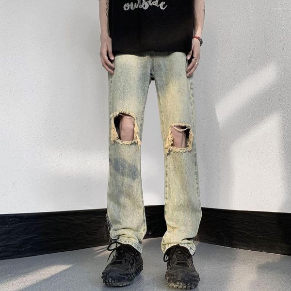 Jeans da uomo 2023 Y2k Uomo Streetwear Moda Uomo largo Hip Hop Foro Croce Pantaloni in denim Pantaloni giovanili Pantaloni cargo Abbigliamento punk