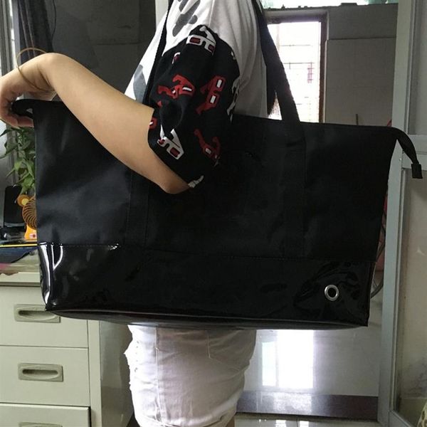 2017NEW marca famosa preto compras pano impermeável clássico saco de viagem senhoras casual costura inferior bolsa PU moda casual b255x